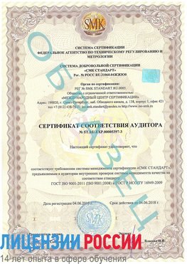 Образец сертификата соответствия аудитора №ST.RU.EXP.00005397-3 Серпухов Сертификат ISO/TS 16949